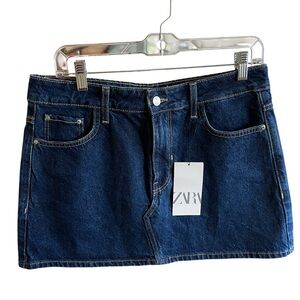Zara Indigo Denim Mini Skirt